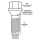 20 Bulloni per ruote bullone SFERICO NERO 14X1,5, CH 17,LUNGO 35 MM.