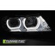 FARI ANTERIORI U-LED LIGHT ANELLI ANGEL EYES 3D CHROME BMW E90/E91 03.05-08.08 